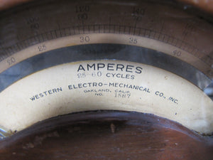 WESTERN ELECTRO-MECHANICAL Co OAKLAND CALIF Old AMPERES Gauge Meter Test Equipment