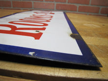 Load image into Gallery viewer, ROOMS $2.00 Old Double Sided Porcelain Advertising Sign Motel 1940s-50s Miami Fl
