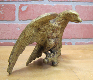 Antique Eagle Finial Topper Bronze Gilt Ornate Decorative Arts Figural Hardware Element
