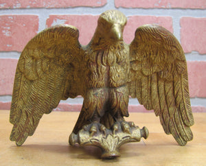 Antique Eagle Finial Topper Bronze Gilt Ornate Decorative Arts Figural Hardware Element
