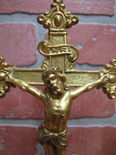 Load image into Gallery viewer, INRI JESUS CROSS CRUCIFIX Antique Decorative Arts Double Candlestick Holder
