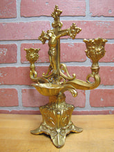 Load image into Gallery viewer, INRI JESUS CROSS CRUCIFIX Antique Decorative Arts Double Candlestick Holder

