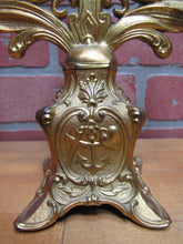 Load image into Gallery viewer, INRI JESUS CROSS CRUCIFIX Antique Decorative Arts Double Candlestick Holder
