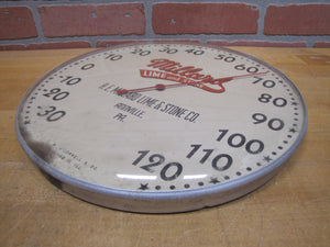 MILLARD LIME & STONE Co ANNVILLE PA Original Old Advertising Thermometer Sign T W O'CONNELL & CO CHICAGO 13 ILL