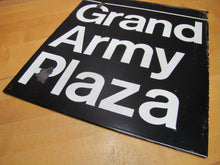 Load image into Gallery viewer, GRAND ARMY PLAZA New York City Orig Porcelain Transportation Sign Subway Bus Ad

