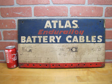 Load image into Gallery viewer, ATLAS BATTERY CABLES Old Gas Station Repair Shop Parts Store Advertising Metal Sign Display Rack Ad
