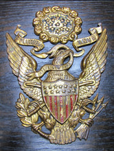 Load image into Gallery viewer, E PLURIBUS UNUM Old Spread Winged Eagle Crest Shield Decorative Arts High Relief Plaque
