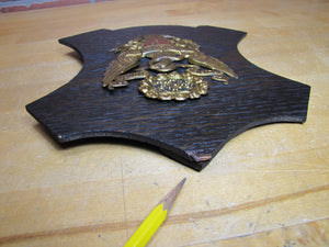 E PLURIBUS UNUM Old Spread Winged Eagle Crest Shield Decorative Arts High Relief Plaque