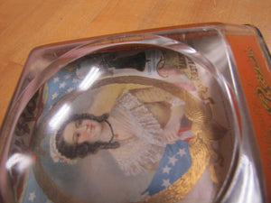 BETSY ROSS CIGARS PHILADELPHIA Old Advertising Glass Change Receiver Tray Sign The Brunhoff Mfg Co Cincinnatti Ohio