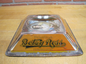 BETSY ROSS CIGARS PHILADELPHIA Old Advertising Glass Change Receiver Tray Sign The Brunhoff Mfg Co Cincinnatti Ohio