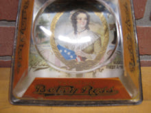 Load image into Gallery viewer, BETSY ROSS CIGARS PHILADELPHIA Old Advertising Glass Change Receiver Tray Sign The Brunhoff Mfg Co Cincinnatti Ohio
