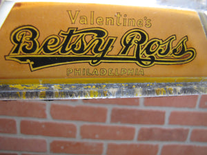 BETSY ROSS CIGARS PHILADELPHIA Old Advertising Glass Change Receiver Tray Sign The Brunhoff Mfg Co Cincinnatti Ohio