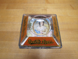 BETSY ROSS CIGARS PHILADELPHIA Old Advertising Glass Change Receiver Tray Sign The Brunhoff Mfg Co Cincinnatti Ohio