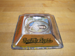 BETSY ROSS CIGARS PHILADELPHIA Old Advertising Glass Change Receiver Tray Sign The Brunhoff Mfg Co Cincinnatti Ohio