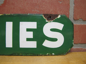 LADIES Old Double Sided Porcelain Gas Station Advertising Sign Texaco Sinclair 1940/50s era Bathroom Restroom Repair Shop