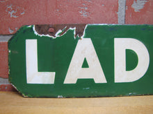 Load image into Gallery viewer, LADIES Old Double Sided Porcelain Gas Station Advertising Sign Texaco Sinclair 1940/50s era Bathroom Restroom Repair Shop
