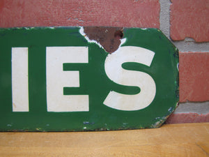 LADIES Old Double Sided Porcelain Gas Station Advertising Sign Texaco Sinclair 1940/50s era Bathroom Restroom Repair Shop