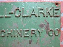 Load image into Gallery viewer, HILL-CLARKE MACHINERY Co CHICAGO USA Old Cast Iron Nameplate Equipment Steam Engine Sign
