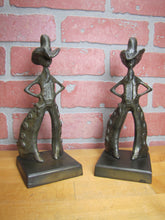 Load image into Gallery viewer, FRANKART COWBOY 1920 30s Art Deco Western Americana Bookends Decorative Statues Book Ends
