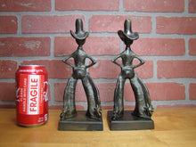 Load image into Gallery viewer, FRANKART COWBOY 1920 30s Art Deco Western Americana Bookends Decorative Statues Book Ends
