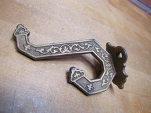 Load image into Gallery viewer, Antique Eastlake Double Hook Hanger Bracket Hardware Cast Iron Old Gold Paint
