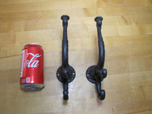 Load image into Gallery viewer, Antique Pair Dauphin Koi Devil Fish Double Hooks Hangers Brackets Decorative Arts Hardware Elements
