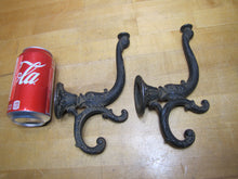 Load image into Gallery viewer, Antique Pair Dauphin Koi Devil Fish Double Hooks Hangers Brackets Decorative Arts Hardware Elements
