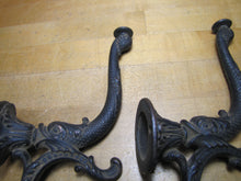 Load image into Gallery viewer, Antique Pair Dauphin Koi Devil Fish Double Hooks Hangers Brackets Decorative Arts Hardware Elements
