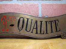 Load image into Gallery viewer, Antique Bronze Butcher Shop Store Display Meat Slab French Advertising Sign VIANDE 1ERE QUALITE MEATS OF 1ST QUALITY BBQ
