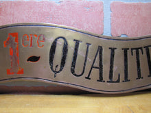 Load image into Gallery viewer, Antique Bronze Butcher Shop Store Display Meat Slab French Advertising Sign VIANDE 1ERE QUALITE MEATS OF 1ST QUALITY BBQ
