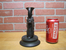 Load image into Gallery viewer, Old Bronze Lion Dauphin Koi Devil Fish Chamberstick Candle Stick Holder Oil Lamp Base Ornate Detailing
