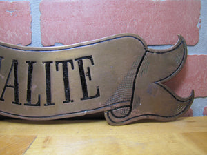 Antique Bronze Butcher Shop Store Display Meat Slab French Advertising Sign VIANDE 1ERE QUALITE MEATS OF 1ST QUALITY BBQ