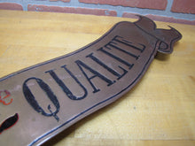 Load image into Gallery viewer, Antique Bronze Butcher Shop Store Display Meat Slab French Advertising Sign VIANDE 1ERE QUALITE MEATS OF 1ST QUALITY BBQ
