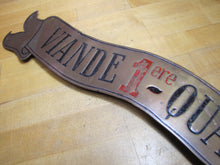 Load image into Gallery viewer, Antique Bronze Butcher Shop Store Display Meat Slab French Advertising Sign VIANDE 1ERE QUALITE MEATS OF 1ST QUALITY BBQ
