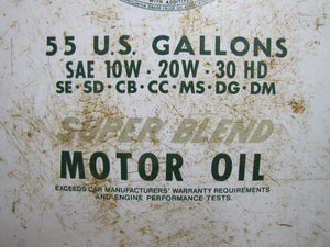 QUAKER STATE MOTOR OIL 55g Barrel Top Can Sign Advertising OIL CITY PENNSYLVANIA