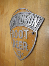 Load image into Gallery viewer, RICHARDSON ROOT BEER 5c Original Old Embossed Metal Soda Drink Advertising Sign
