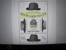 Load image into Gallery viewer, HOWARD HATS ULTRA FASHIONABLE Antique Turn of Century Haberdashers Clothiers Advertising Reverse on Glass Bevel Edge Mirror Sign Wooden Frame TOC ROG
