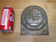 Load image into Gallery viewer, SARATOGA COUNTY SEAL 1866 Old NY Brass Bronze Plaque Marker Sign Advertising New York
