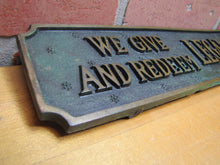 Load image into Gallery viewer, LEGAL STAMPS WE GIVE AND REDEEM Old Store Display Advertising Sign HIGHTON BRONZE BOSTON
