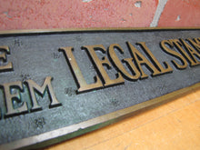 Load image into Gallery viewer, LEGAL STAMPS WE GIVE AND REDEEM Old Store Display Advertising Sign HIGHTON BRONZE BOSTON
