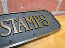 Load image into Gallery viewer, LEGAL STAMPS WE GIVE AND REDEEM Old Store Display Advertising Sign HIGHTON BRONZE BOSTON
