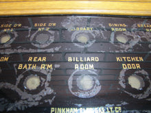 Load image into Gallery viewer, Antique SERVANT BUTLER Room Call Box Bell PINKHAM ELEC GAS LT CO Pittsburgh ROG Reverse on Glass with Wooden Case
