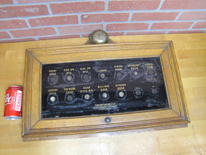 Antique SERVANT BUTLER Room Call Box Bell PINKHAM ELEC GAS LT CO Pittsburgh ROG Reverse on Glass with Wooden Case