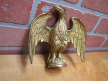 Load image into Gallery viewer, Antique Eagle Finial Toppper Ornate Detail Gilt Finish Pole Post Decorative Arts Hardware Element
