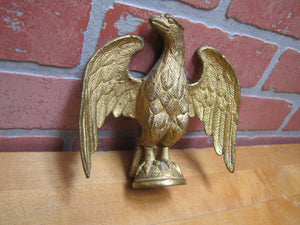 Antique Eagle Finial Toppper Ornate Detail Gilt Finish Pole Post Decorative Arts Hardware Element
