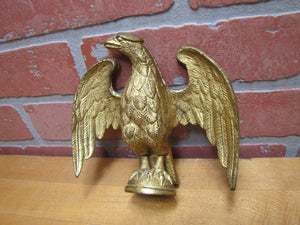 Antique Eagle Finial Toppper Ornate Detail Gilt Finish Pole Post Decorative Arts Hardware Element