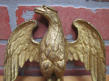 Load image into Gallery viewer, Antique Eagle Finial Toppper Ornate Detail Gilt Finish Pole Post Decorative Arts Hardware Element
