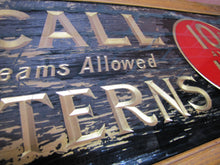 Load image into Gallery viewer, McCALL PATTERNS 10c 15c Antique Reverse on Glass Advertising Sign Wooden Frame early 1900s ROG &#39;All Seams Allowed&#39;
