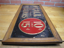 Load image into Gallery viewer, McCALL PATTERNS 10c 15c Antique Reverse on Glass Advertising Sign Wooden Frame early 1900s ROG &#39;All Seams Allowed&#39;
