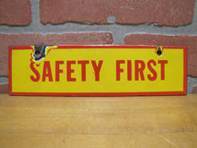 Load image into Gallery viewer, SAFETY FIRST Original Old SHELL DSP Porcelain Sign Gas Station Repair Shop Ad
